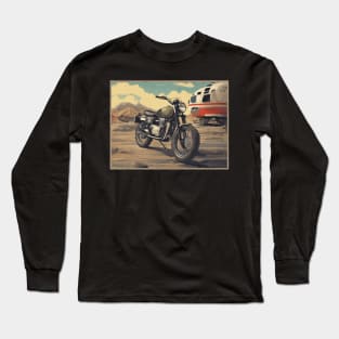 Vintage Scrambler 50s vibe motorcycle Long Sleeve T-Shirt